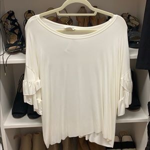 NWT Cream Ruffle Top